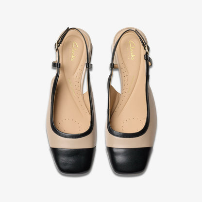 Clarks Nyta 45 Sling Sand Combination Leather