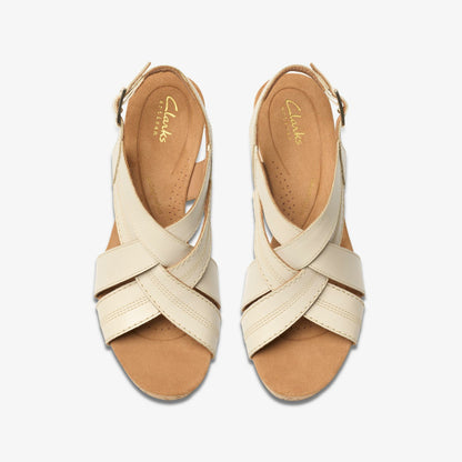 Clarks Sabina Sling Cream Leather