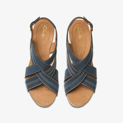 Clarks Sabina Sling Navy Nubuck
