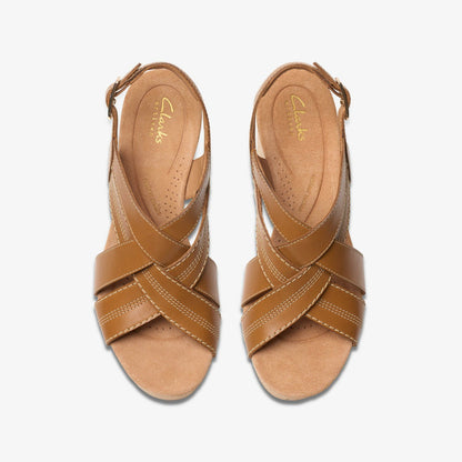 Clarks Sabina Sling Tan Leather