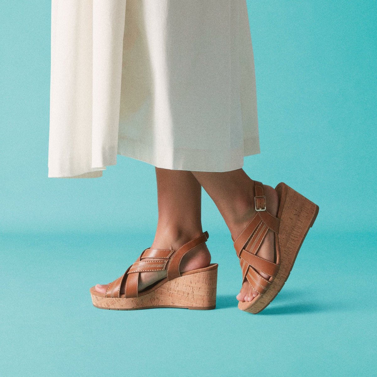 Clarks Sabina Sling Tan Leather