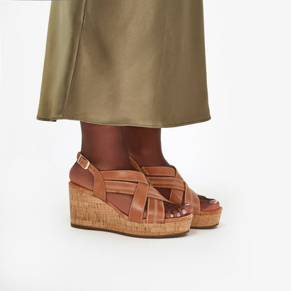 Clarks Sabina Sling Tan Leather