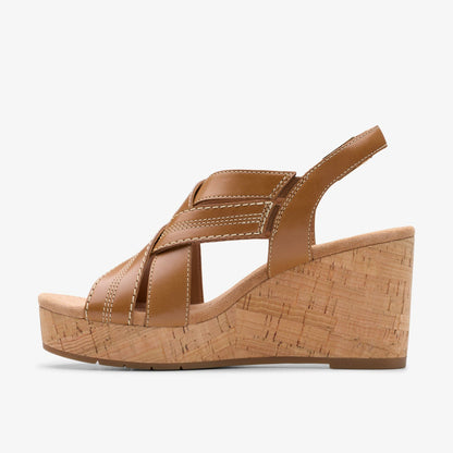Clarks Sabina Sling Tan Leather