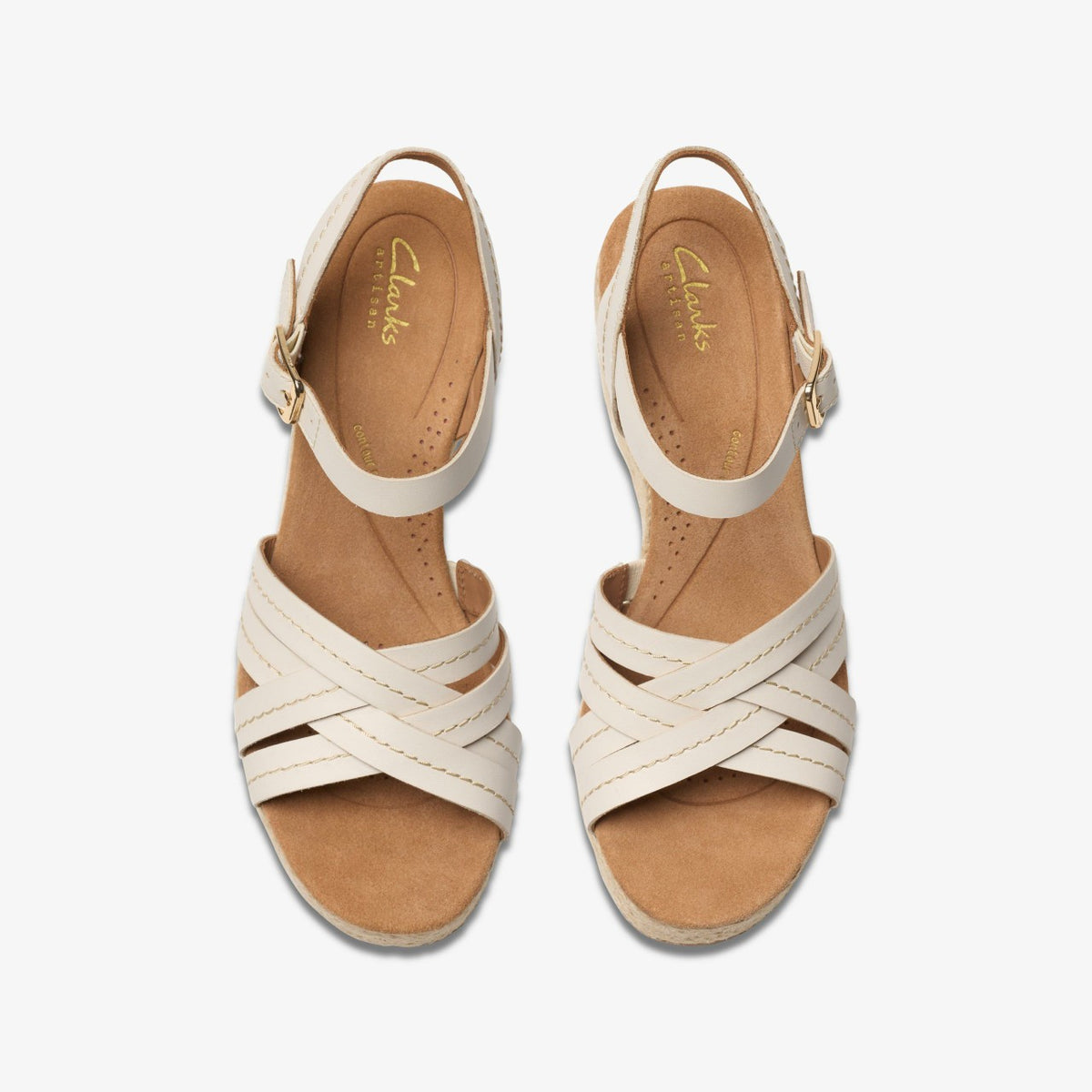 Clarks Sabina Strap Cream Leather