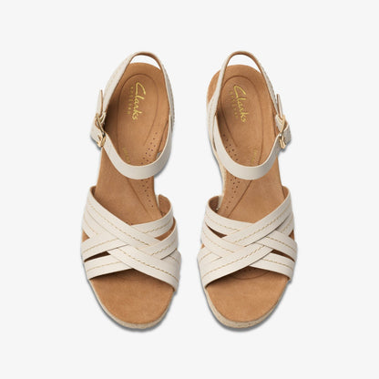 Clarks Sabina Strap Cream Leather