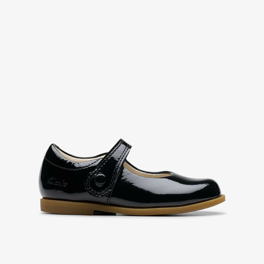 Clarks Drew Tap Toddler Black Patent