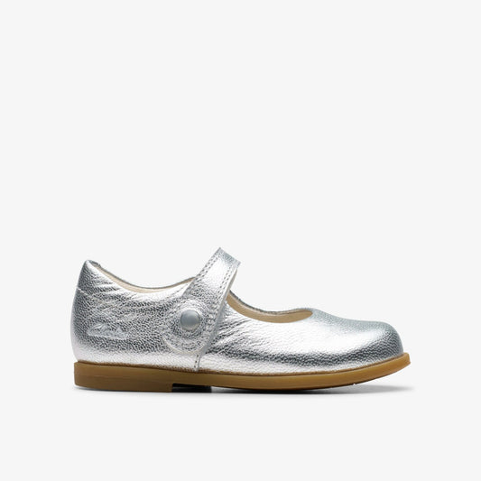 Clarks Drew Tap Toddler Silver Metallic