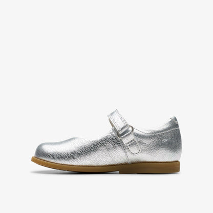 Clarks Drew Tap Toddler Silver Metallic