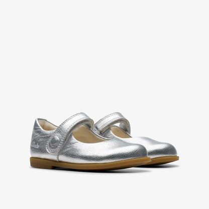 Clarks Drew Tap Toddler Silver Metallic