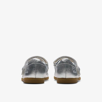 Clarks Drew Tap Toddler Silver Metallic