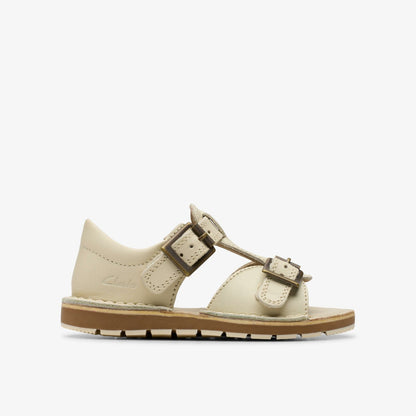 Clarks Playsun RF Toddler Off White Leather