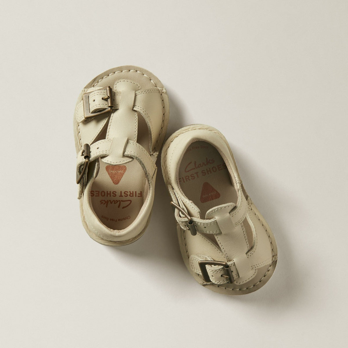Clarks Playsun RF Toddler Off White Leather