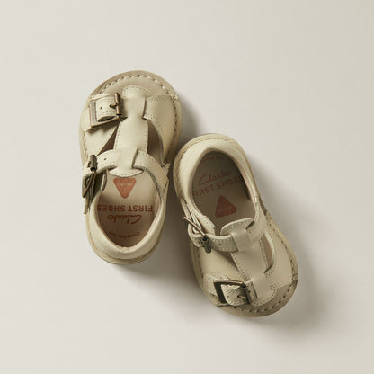 Clarks Playsun RF Toddler Off White Leather