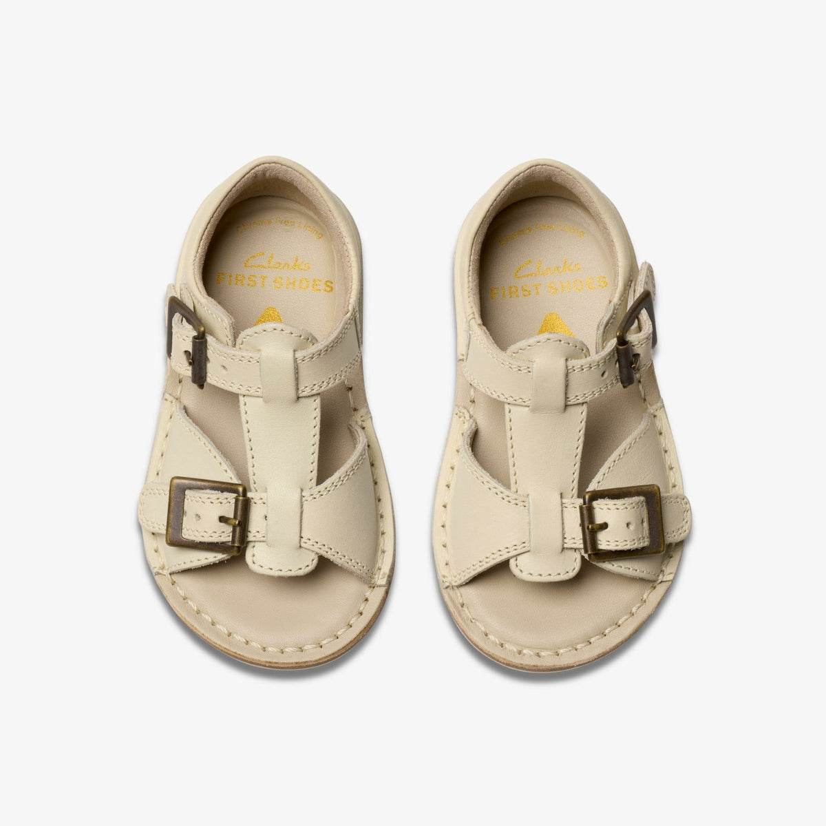 Clarks Playsun RF Toddler Off White Leather