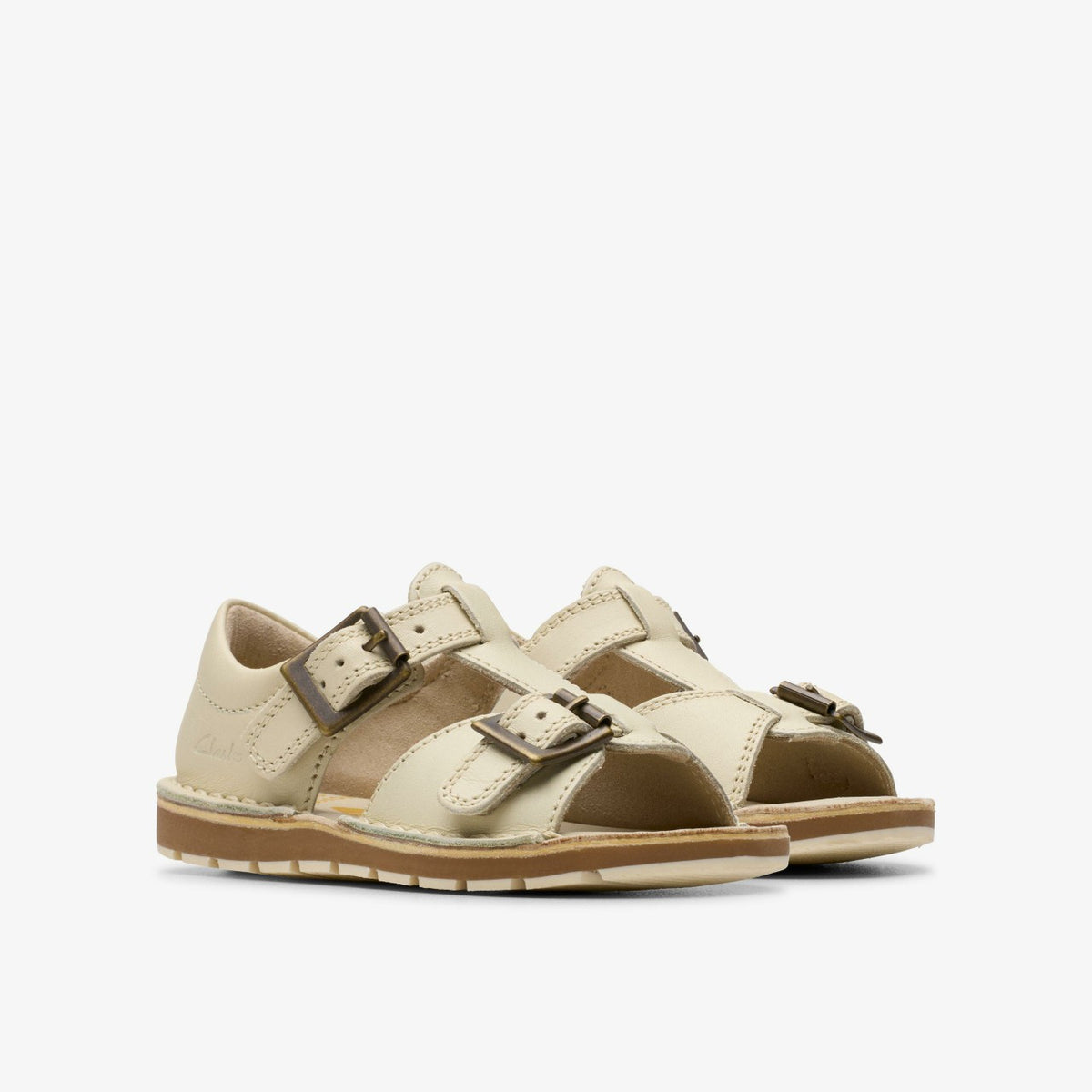 Clarks Playsun RF Toddler Off White Leather