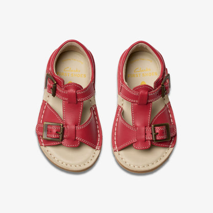 Clarks Playsun Toddler Red Leather
