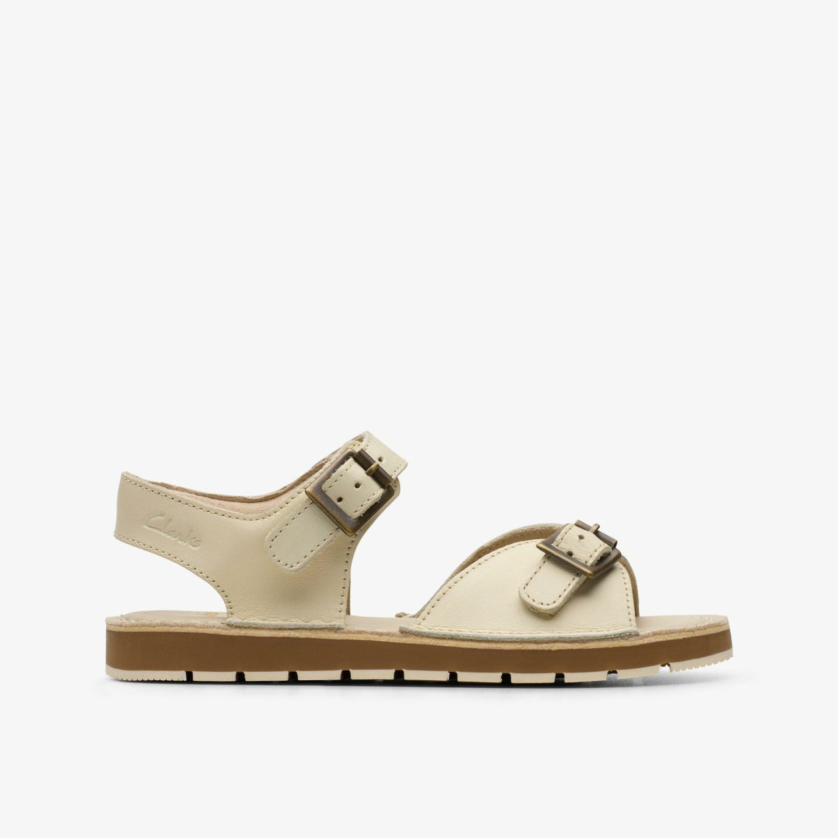Clarks Playsun Kid Off White Leather