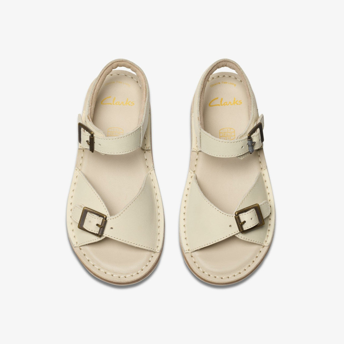 Clarks Playsun Kid Off White Leather