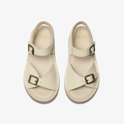 Clarks Playsun Kid Off White Leather