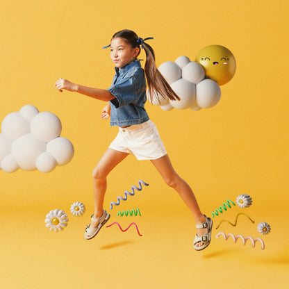 Clarks Playsun Kid Off White Leather