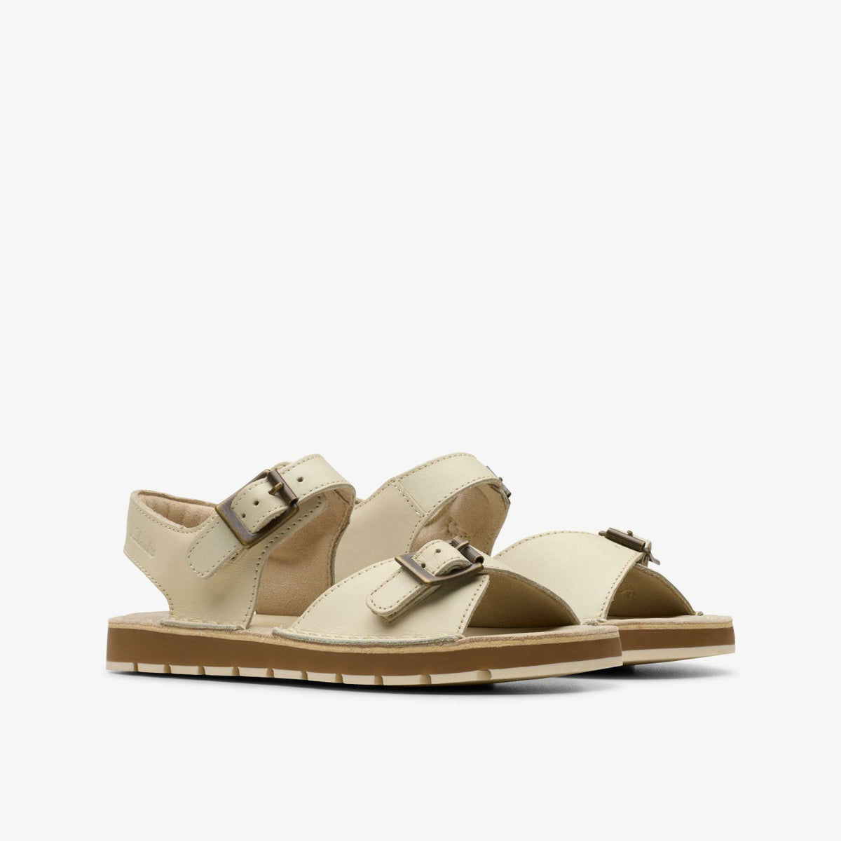 Clarks Playsun Kid Off White Leather