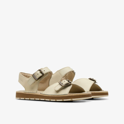 Clarks Playsun Kid Off White Leather