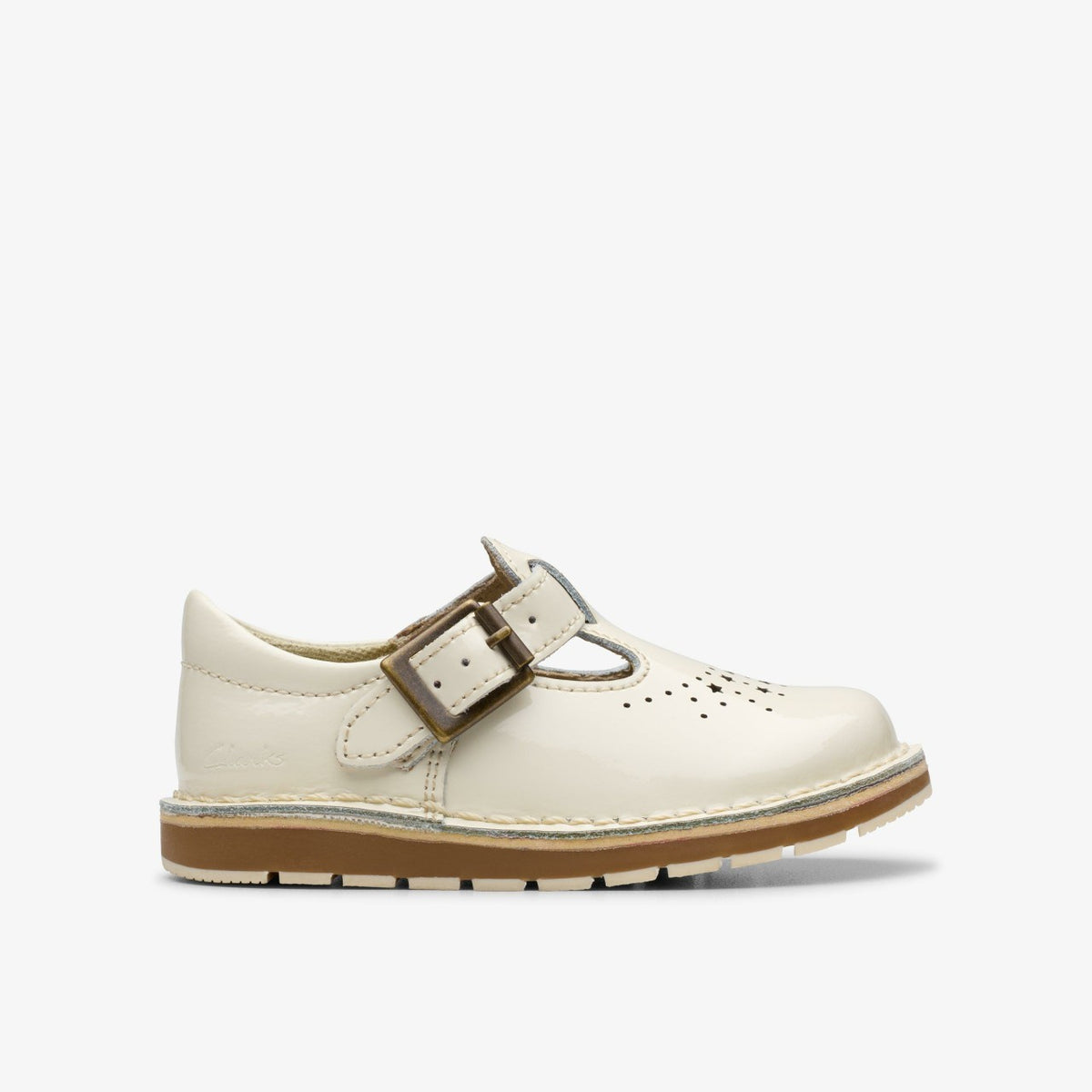 Clarks Joyful Skip Toddler White Patent
