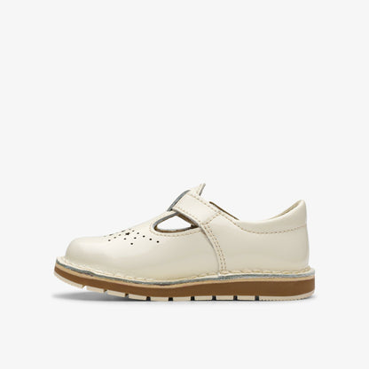 Clarks Joyful Skip Toddler White Patent
