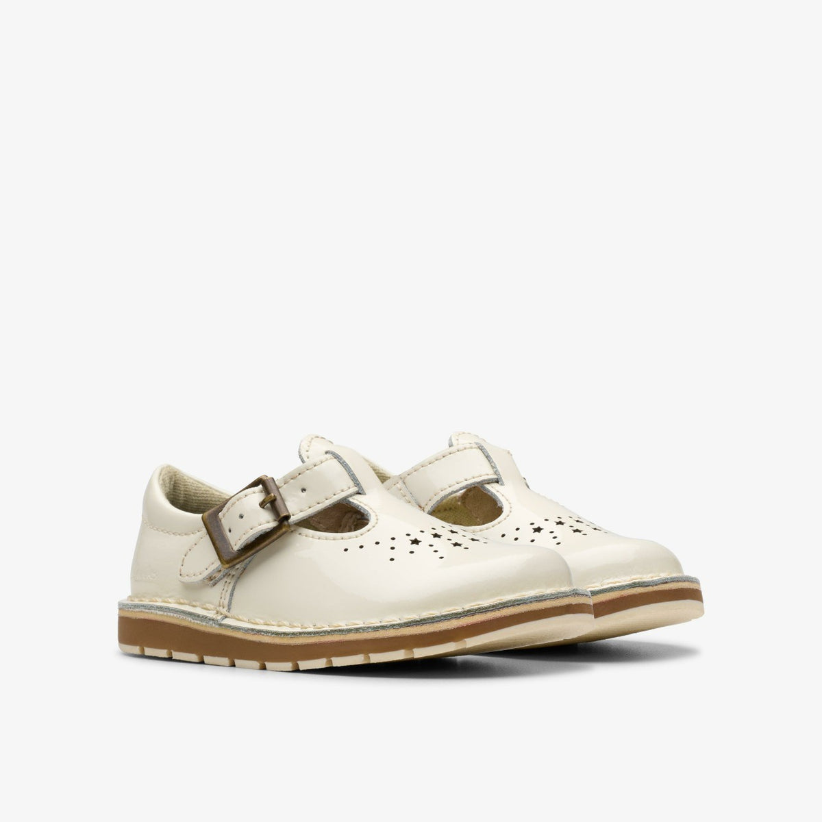 Clarks Joyful Skip Toddler White Patent