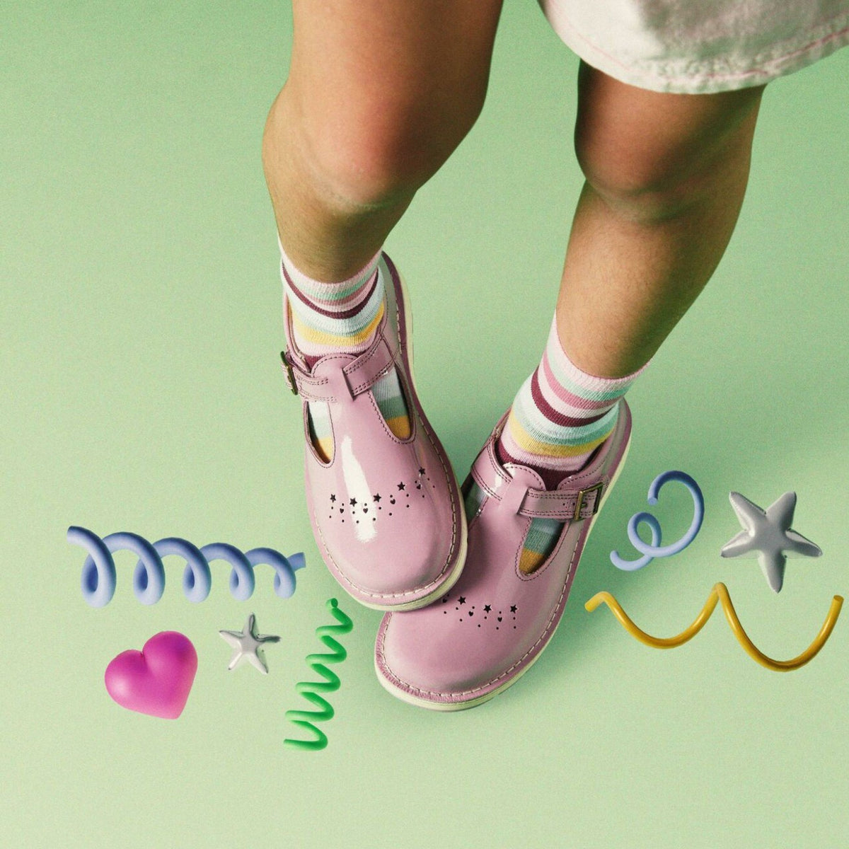 Clarks Joyful Skip Kid Pink Patent