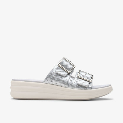 Clarks Drift Buckle Silver Metallic