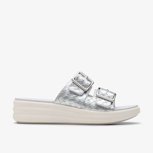 Clarks Drift Buckle Silver Metallic