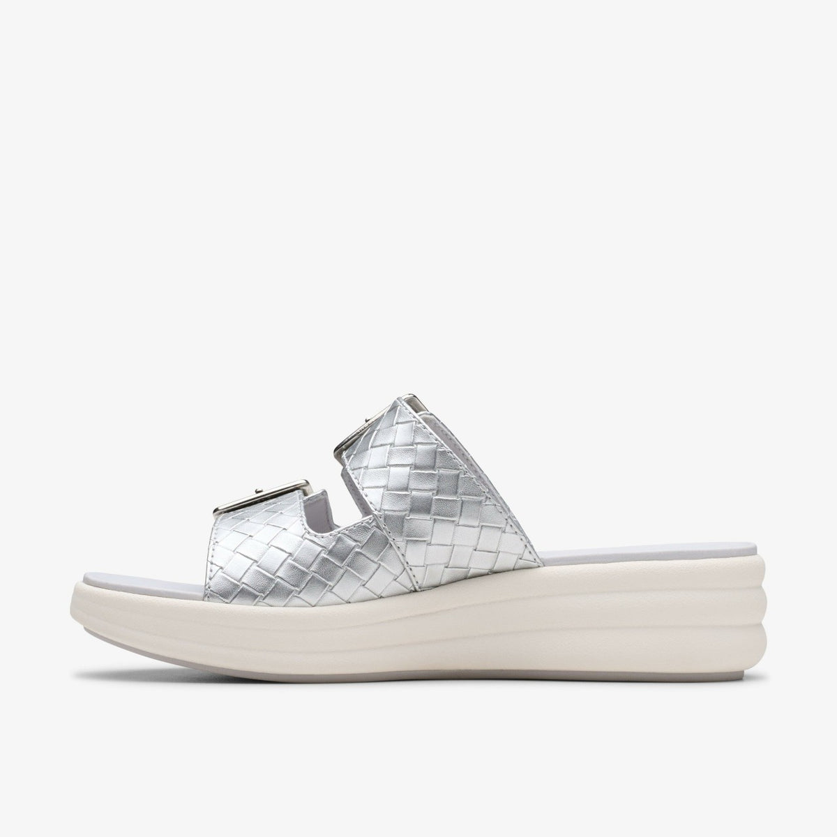 Clarks Drift Buckle Silver Metallic