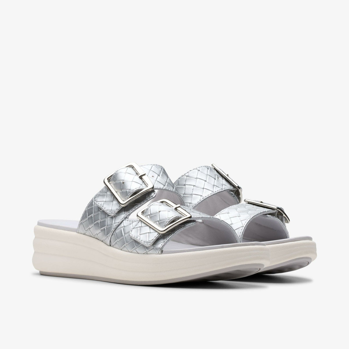 Clarks Drift Buckle Silver Metallic