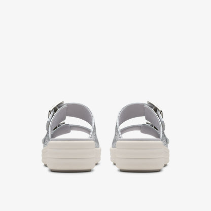 Clarks Drift Buckle Silver Metallic