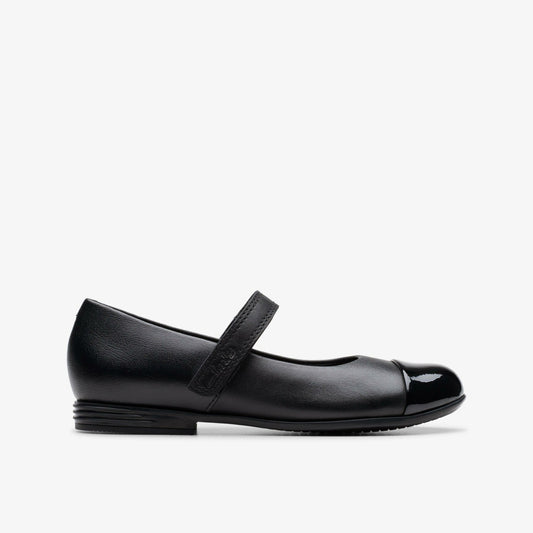 Clarks Finja Gem Kid Black Leather
