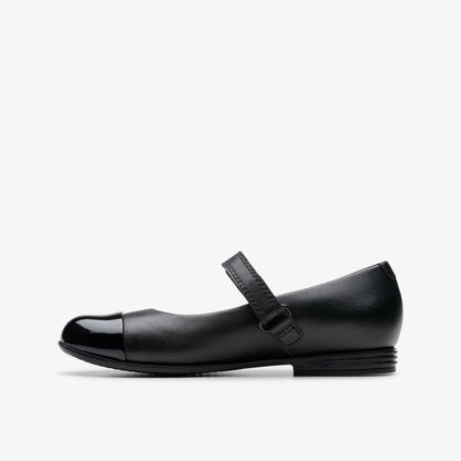 Clarks Finja Gem Kid Black Leather
