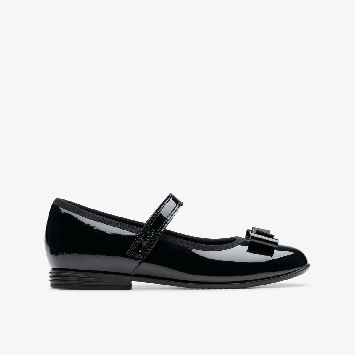 Clarks Finja Tap Older Black Patent