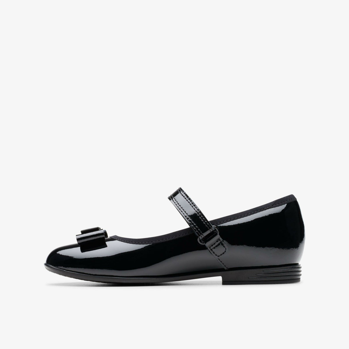 Clarks Finja Tap Older Black Patent