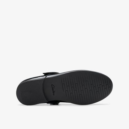 Clarks Finja Tap Older Black Patent