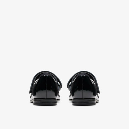 Clarks Finja Tap Older Black Patent