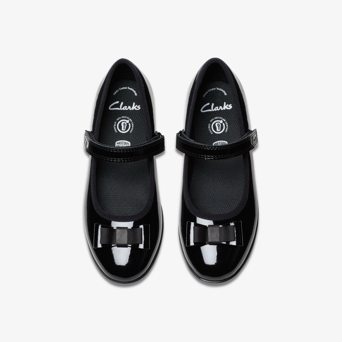 Clarks Finja Tap Older Black Patent