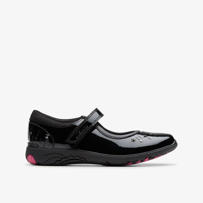 Clarks Relda Wish Kid Black Patent