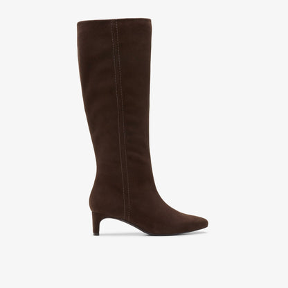 Clarks Edina Tall Dark Brown Suede