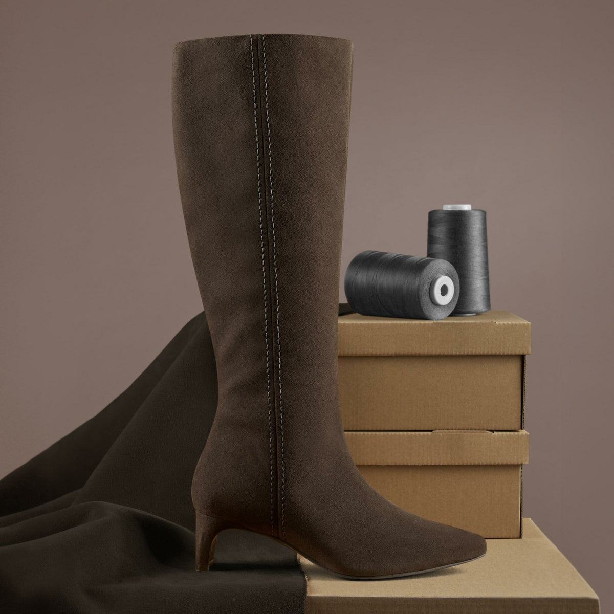 Clarks Edina Tall Dark Brown Suede