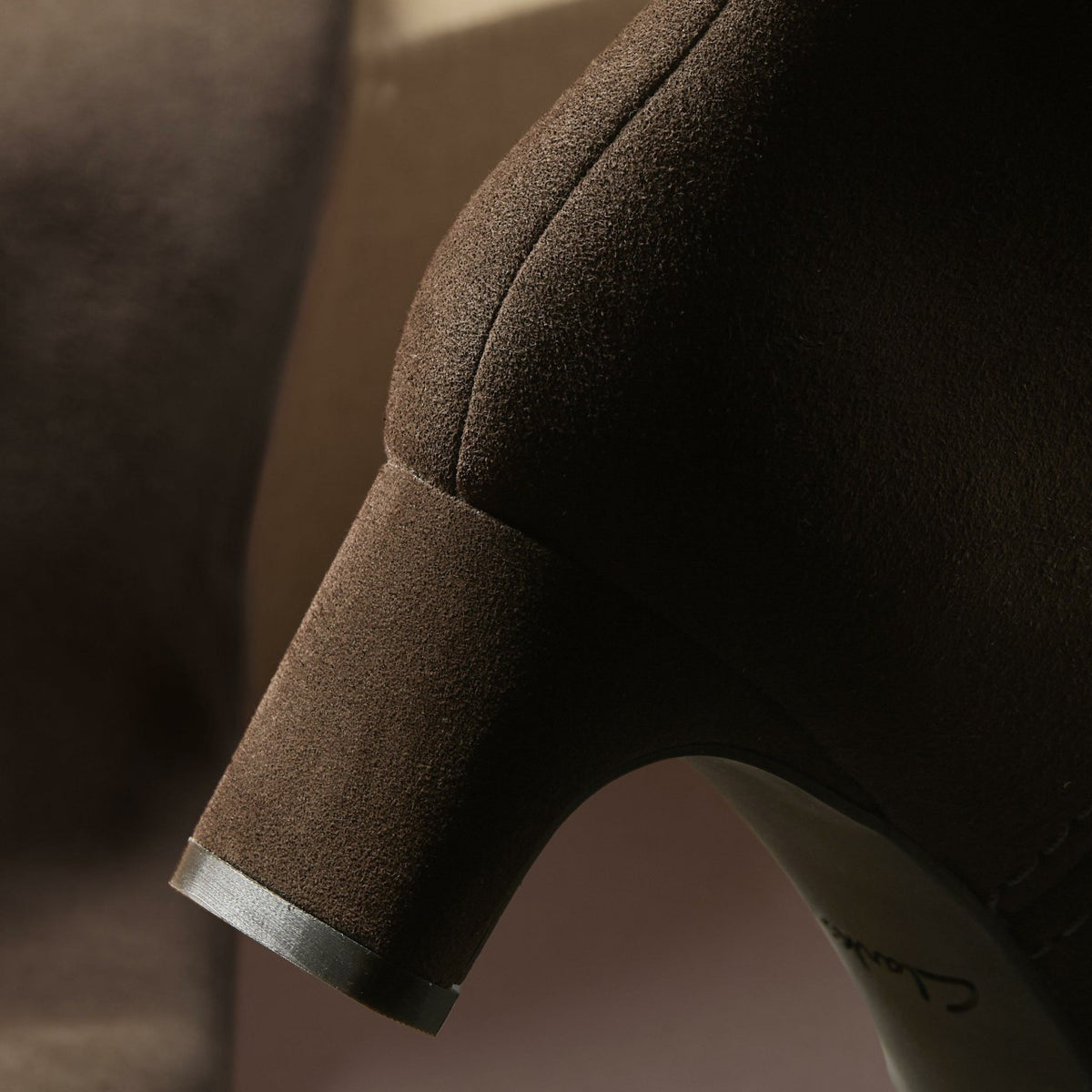 Clarks Edina Tall Dark Brown Suede