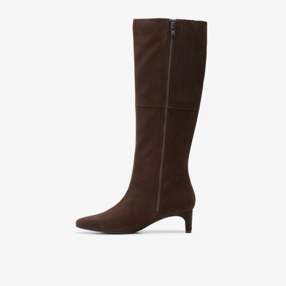 Clarks Edina Tall Dark Brown Suede
