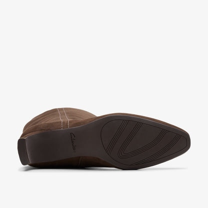 Clarks Edina Tall Dark Brown Suede