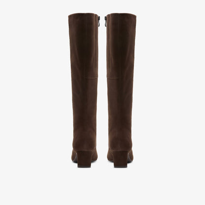 Clarks Edina Tall Dark Brown Suede