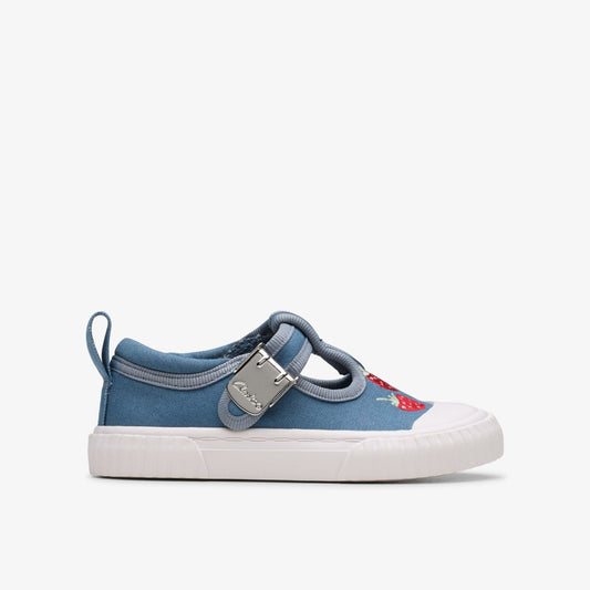 Clarks Foxing Berry Toddler Blue Canvas